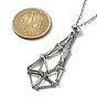 201 Stainless Steel Macrame Pouch Empty Stone Holder Necklace Making with 304 Stainless Steel Chains