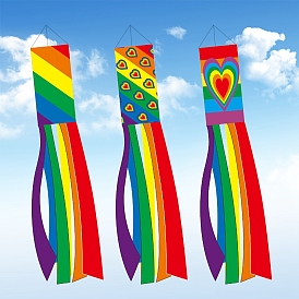 Drapeau de fierté en polyester/drapeau arc-en-ciel, drapeau de gland, pour les décorations de fête de jardin à la maison