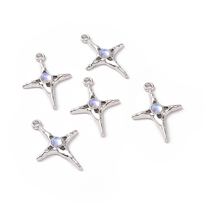 Alloy Pendants, with Plastic Beads, Star