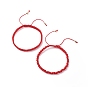 2Pcs 2 Style Nylon Braided Cord Bracelets, Lucky Jewelry for Women Men