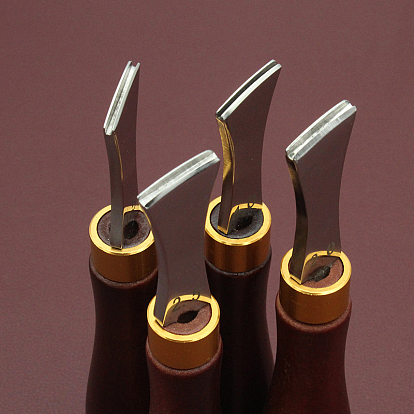 Инструмент для прессования кромки кожи из нержавеющей стали, с деревянной ручкой