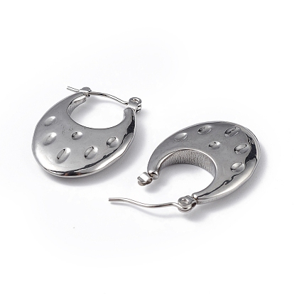 304 круглые текстурированные серьги-кольца из нержавеющей стали для женщин