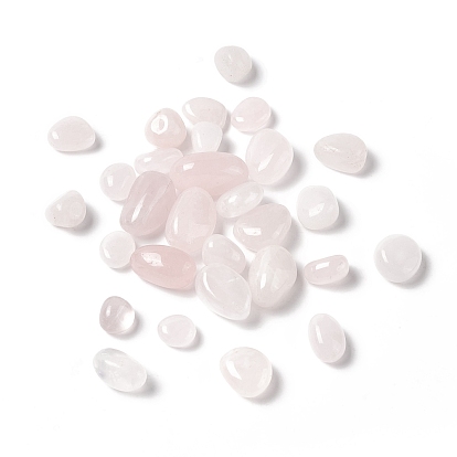 Natural Rose Quartz Beads, Tumbled Stone, No Hole/Undrilled, Nuggets