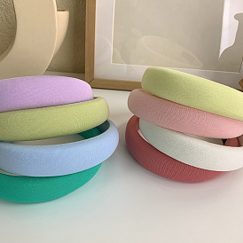 Solid Color Cloth Hair Band, Wide Sponge Hair Accessories for Girl