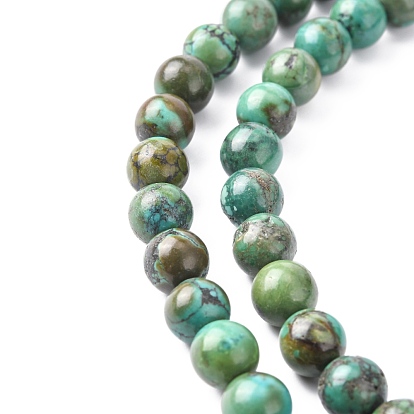 Perles naturelles turquoise hubei, ronde