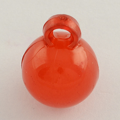 Acryliques de gelée de l'imitation charmes rondes, 18x14mm, trou: 3 mm, environ 330 pcs / 500 g