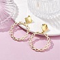 Alloy Rings Dangle Stud Earrings with 304 Stainless Steel Pins