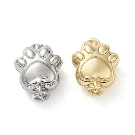 Brass Magnetic Clasps with Jump Ring, Paw Print