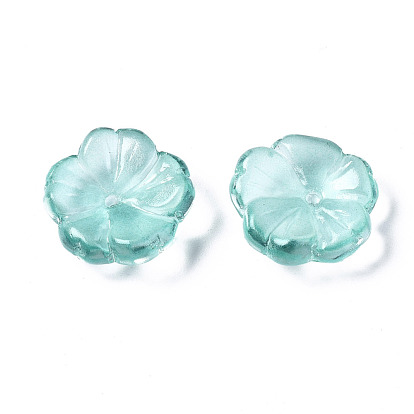 Perlas de vidrio pintado en aerosol transparente, flor