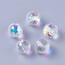 Imitations de perles de cristal autrichien, k 9 verre, ronde, facette