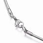 304 Stainless Steel Snake Chain Necklaces, with Lobster Clasps