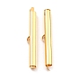 304 Stainless Steel Slide On End Clasp Tubes, Slider End Caps, Real 18K Gold Plated