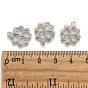 304 Stainless Steel Four Leaf Clover Charms Pendants, 15x13x1mm, Hole: 1mm