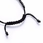 Adjustable 304 Stainless Steel Braided Beaded Bracelets, with Nylon Cord and Brass Micro Pave Cubic Zirconia Links, Infinity