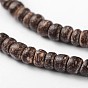Natural Coconut Rondelle Bead Strands, 3.5x2~3.5mm, Hole: 1mm, about 163pcs/strand, 15.7 inch