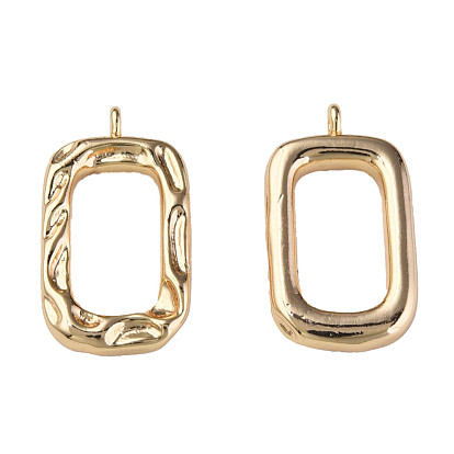 Brass Fold Over Clasps, Nickel Free, Rectangle