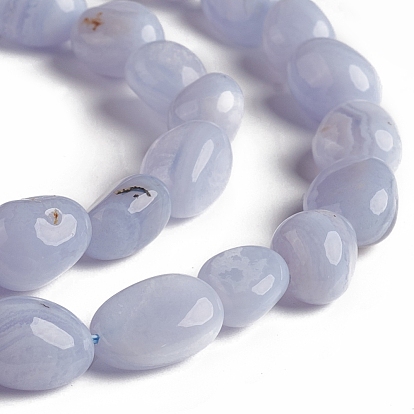 Naturelles agate bleue de lacet brins de perles, pierre tombée, nuggets