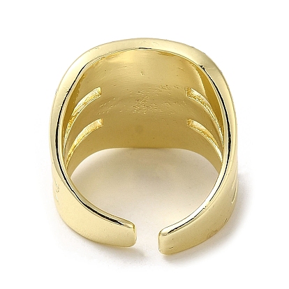Brass Open Cuff Rings, Wide Band Ring for Women