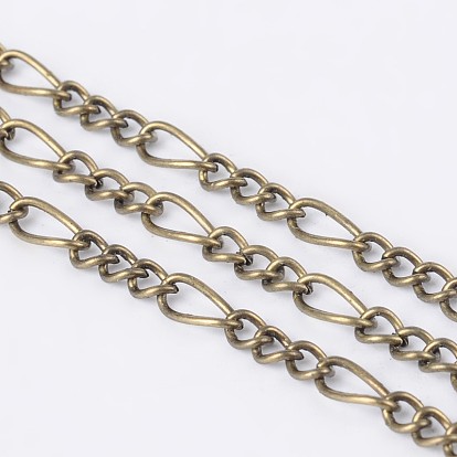 Cadenas hechas a mano de hierro cadenas figaro cadenas madre-hijo, sin soldar, con carrete