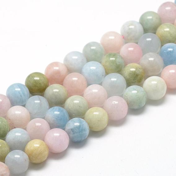 Natural Morganite Beads Strands, Grade A, Round
