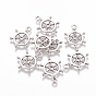 Tibetan Style Alloy Pendants, Lead Free and Cadmium Free, Rudder/Helm, 21x15.5x2mm, Hole: 2mm, about 800pcs/1000g