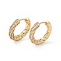 Clear Cubic Zirconia Twist Hoop Earrings, Rack Plating Brass Jewelry for Women, Cadmium Free & Nickel Free & Lead Free