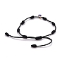 Adjustable Nylon Thread Charm Bracelets, Lampwork Flat Round with Evil Eye