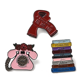 Scarf/Rose Phone/Book Alloy Enamel Pin Brooch, for Backpack Clothes