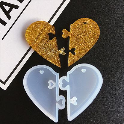 Pendant Silicone Molds, Resin Casting Molds, For UV Resin, Epoxy Resin Jewelry Making, Heart