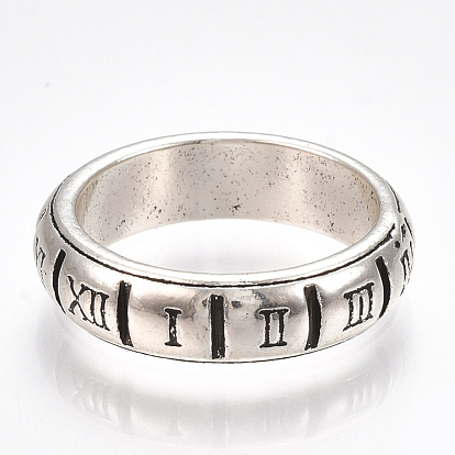 Alloy Wide Band Rings, Chunky Rings, Roman Numerals