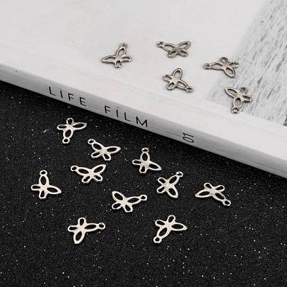 304 Stainless Steel Insect Charm Butterfly Pendants, 11x9x1mm, Hole: 1mm