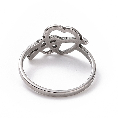 201 flecha de acero inoxidable del anillo de dedo de cupido, anillo ancho hueco para el día de san valentín