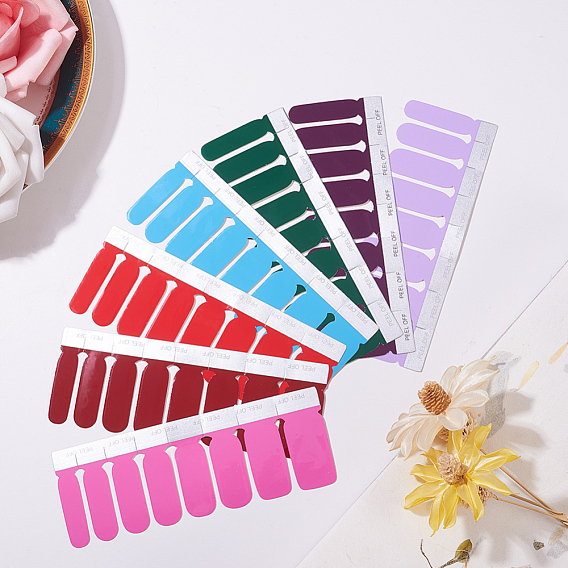 Couverture complète de couleur unie meilleurs autocollants pour les ongles, auto-adhésif, autocollant, pour les femmes filles manucure nail art décoration