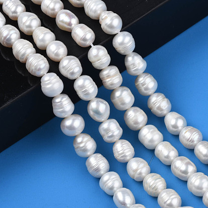 Natural Cultured Freshwater Pearl Beads Strands, DIY Material for Mother's Day Gift, Polished Rice
