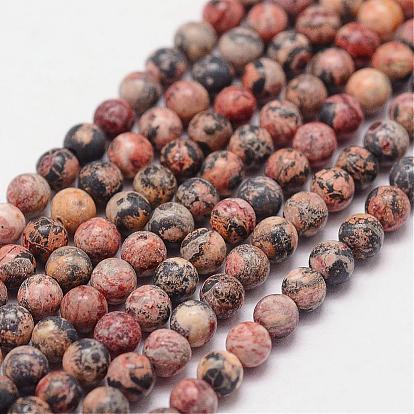 Natural Leopardskin Beads Strands, Round