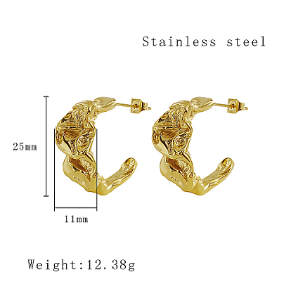 Stainless Steel Twist Stud Earrings