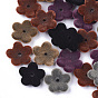 Flocky Acrylic Bead Caps, 5-Petal, Flower