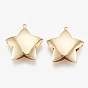 Brass Pendants, Real 18K Gold Plated, Star