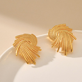 Irregular Geometric Distorted Vortex Design Twisted Allergy-free French Vintage Earrings