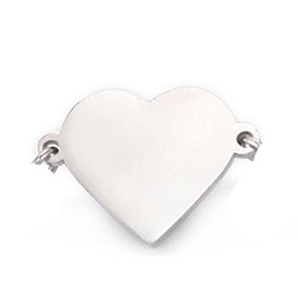 Stainless Steel Connector Charms, Heart