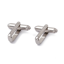 Man's 201 Stainless Steel Cufflinks Findings, Bullet