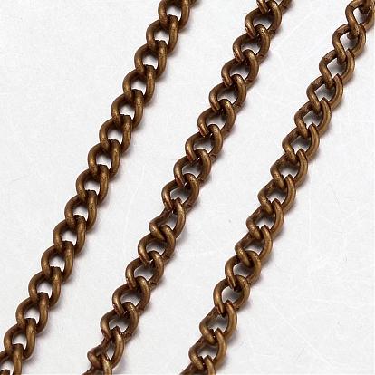 Железа ожерелье делая, витую Снаряженная цепь, Сплав с застежкой омар, 24.64 дюйм