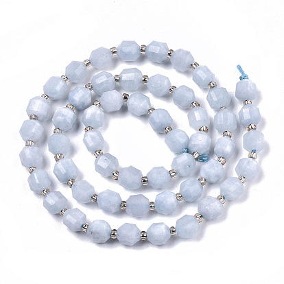 Perlas naturales de color turquesa hebras, oval, teñido y climatizada, facetados