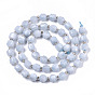 Perlas naturales de color turquesa hebras, oval, teñido y climatizada, facetados