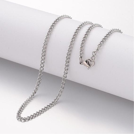 Chapado de iones (ip) 304 collar de acero inoxidable, cadenas del encintado, con broches de langosta