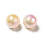 Perlas de plástico abs iridiscentes chapadas en uv, redondo con textura