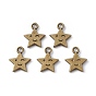 Tibetan Style Alloy Charms, Star with Smiling Face Charm