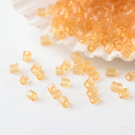 Grade A Glass Seed Beads, Hexagon(Two Cut), Transparent Colours