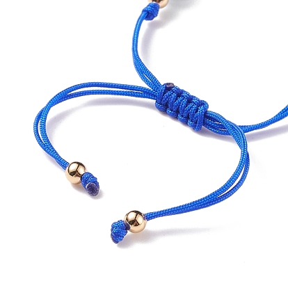 Bracelets en fil de nylon tressé réglables semi-finis, bracelets de perles mauvais œil, avec anneau de saut, pour la fabrication de bracelet connecteur