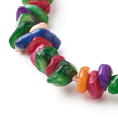 Bracelets extensibles en perles de coquillage teintes naturelles